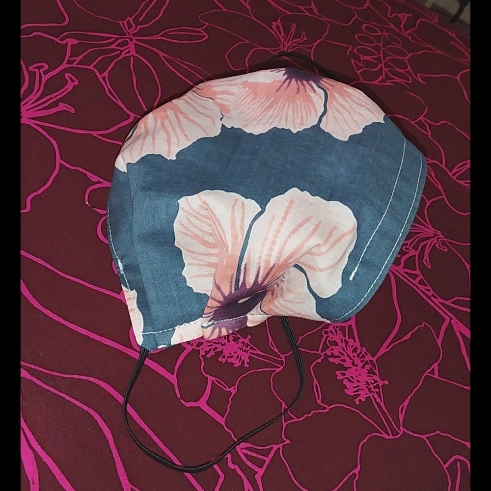 Acacia Hibiscus custom cloth face mask blue pink swimwear OS - Picture 3 of 7